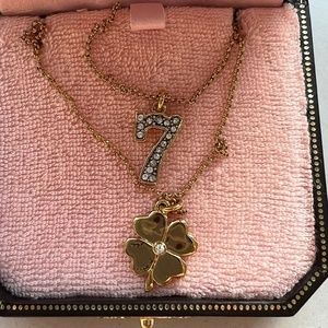 Juicy Couture Chain Necklace Gold Lucky 7